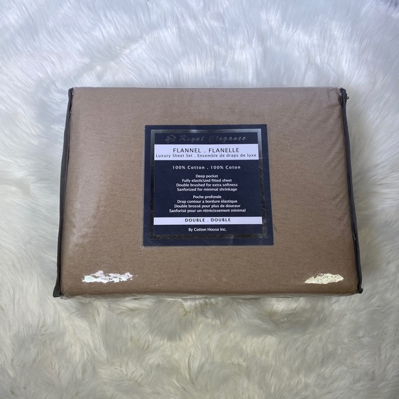 Kate & Co. Other - ✨FINAL RUN✨Full 4pc Taupe Flannel Bedsheets